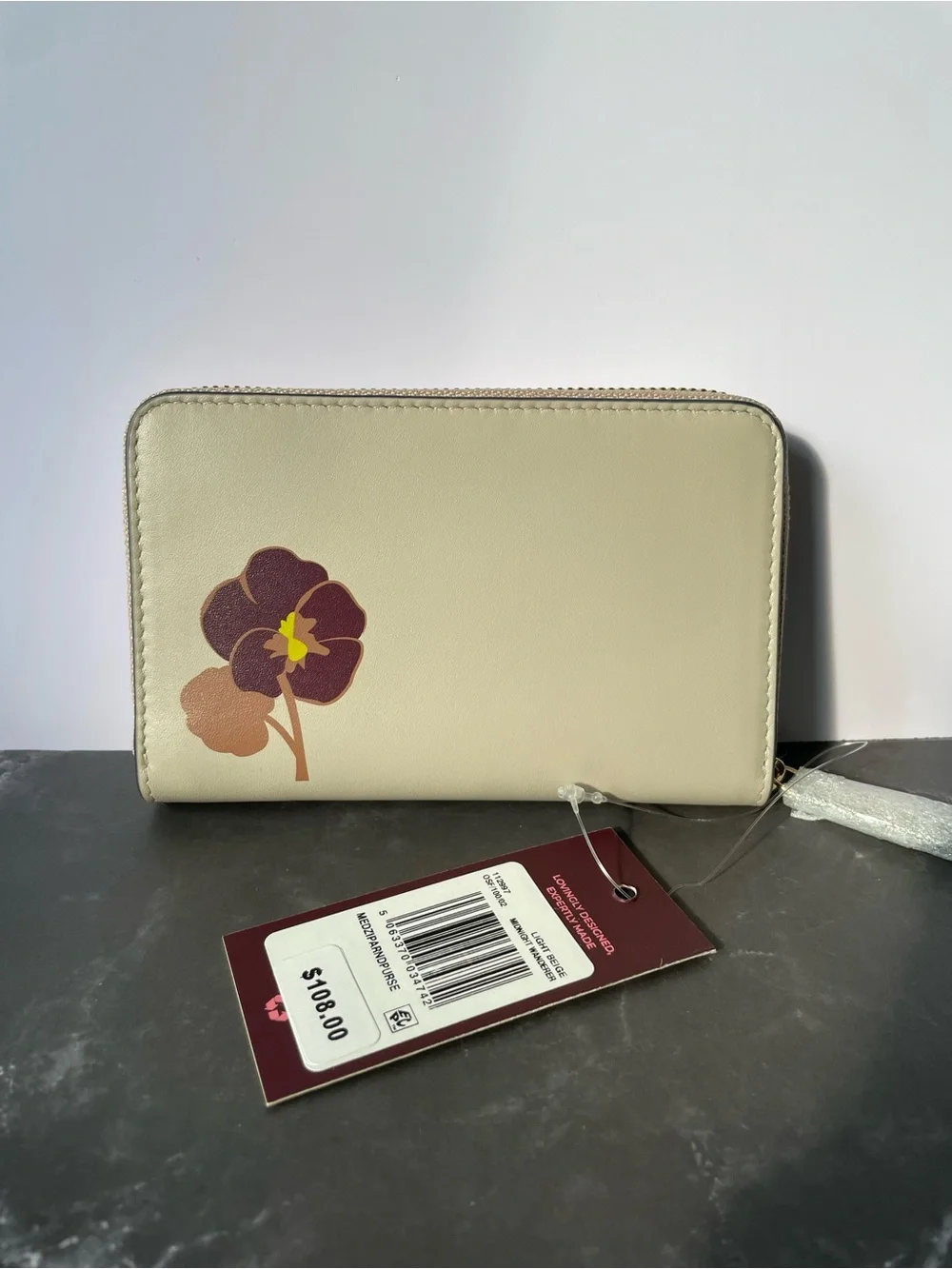 Radley London Midnight Wanderer Beige Leather Zip Wallet with Turtle🐢